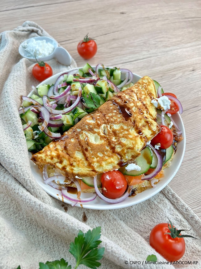 omelette au saumon